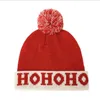 Boże Narodzenie czapki świąteczne dzianinowe czapki Zima ciepła pełna czapka na kulę dla dorosłych dziecięcych szydełkowych czapek świąteczne domowe dekoracja LSK961