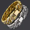 Cuban Link Bracelet for Mens Tops品質ポップクラブアクセサリーアイスアウトヒップホップブレスレットゴールドシルバーメッキバングルジルコンチェーン