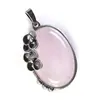 10 PZ Goccia d'acqua Ciondolo ametista in pietra collana rosa quarzo catena di collegamento in argento placcato gioielli libellula