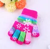 New Children Magic Gloves Fashion Kids Warm Wnter snowflake Stretchy Lovely Girl Colored Double Layer knitted Gloves five finger glove