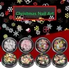 1 Box Nail Pailletten Sneeuwvlokken Kerstdecoratie Glanzende Glitter Designs Gemengde kleuren 3D Stickers voor Nail Art Manicure