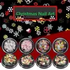 1 caixa lantejoulas de unha flocos de neve decoração de Natal brilhante desenhos de glitter misturado cores 3d adesivos para unhas art manicure