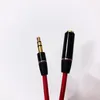 Kadın Ses Uzatma Kablosu Kordon Altın Kaplama Yardımcı Kablo 1.2m Kırmızı Canavar Erkek için uyumlu 3.5mm Aux Ses Kablosu