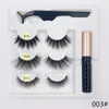 3Pairset Magnetiska ögonfransar False Lashes Liquid Eyeliner Tweezer Eye Makeup Set 3D Magnet False Eyelashs Inget lim NEE1622485