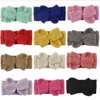 Baby flicka huvudband stickad båge toddler turbans bowknot barn öra varmare breda barn huvudbonader vinter baby hår tillbehör 11 färger