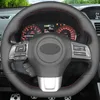 Preto PU de couro falso DIY mão-costurado Car Steering Wheel Cover para Subaru WRX (STI) 2015-2019 Levorg 2015-2019