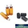 Metal Ball ile ESAS YAĞ Aromaterapi Siyah Vida Cap 5ml 1 / 6oz MİNİ ROLL ON Fragrance PARFÜM Cam Şişe Kalın Amber ŞİŞE