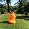 オレンジ色の妊婦ナイトローブウェディングブライドブライドメイイドローブシルクサテンレーススリープウェアパジャマロングブライダルパーティーシャワーro 252p