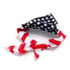 Square Pet Hair Band American Flag Wavy Stripe Kerchief Cats Dog sjaals Hoofdband Meerdere stijlen Verenigde Staten Vijf puntige ster 2 1zl C2