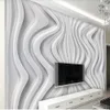 Modernes fonds d'écran 3d art lignes grises abstraites courbe en trois dimensions mur de fond TV papier peint moderne pour le salon