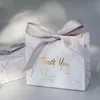 50st Creative Grey Marmor Presentpåse Box för Party Baby Shower Papper Chokladlådor Paket Bröllop Favoriter Candy Boxes