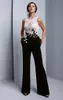 Kombinezon damski Eleganckie Formalne Suknie Wieczorowe 2022 Białe Koronki Czarne Pantruits Patrz Jednak Top Prom Druhna Dress Plus Size Spodnie