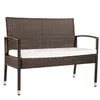 US Style 4 Piece Sofa Garden Sats Sittgrupp med kuddar Utomhus Ratten Sätta Fast Frakt Ny WF190609AAA