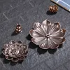 Lotus Incense Burner Metal Joss-stick Burning Stove Tradition Buddhism Ceremony Incense Coil Holder Plate Bathroom Home Decoration