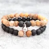 2pcs set Paired Couple Bracelet For Lovers Creative Magnet Clasp Matching Braslet Natural Stone Brazalete Braclet322F