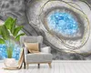 Papier peint 3D personnalisé Photo murale motif de marbre moderne tranche d'agate bleue mur de fond TV HD décorations intérieures supérieures papier peint
