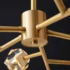 Contemporary Metal Brass Chandelier Lighting LED Nordic Lustre Cristal Pendente Deco Indoor Hanging Lamp for Living Room