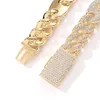 Pulseira de cuba bracelete de hiphop bracelete de diamante completo micro cúbico zircônia masculina jóias de cobre plating14k Gold Modans9485679