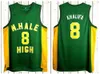 Hurtownia Wiz Khalifa #8 N. Hale High School Męskie koszulka koszykówki zszywana zielona rozmiar S-3xl Najwyższej jakości