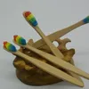 Naturlig bambu handtag tandborste Cepillo de dientes de bambú regnbåge färgglada mjuka borstar bambu tandborste av papper låda paket