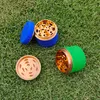 Ny Silicone Dia.63mm 4 Layer Herb Grinder Aluminium Alloy Grinders Metal Tobacco Herb Spice Crusher Rökning Tillbehör