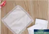 Белый кружевной тонкий носовой платок для женщин, свадебные подарки, вечерние украшения, тканевые салфетки, простой пустой носовой платок «сделай сам», 2525 см9957273