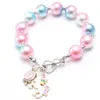 styles enfants bijoux bracelet perles colorées amour coeur arc-en-ciel charmes bracelet mignon design princesse bracelet pour fille bijoux cadeau