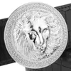 Wysokiej jakości Lion Złote miedziane okrągłe klamry Paski modowe mężczyźni oryginalny skórzany pasek w talii MXPT5082522