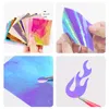 Hot New 16 ark / set aurora flamma nagel klistermärke holografisk färgstark eld reflektioner nagel dekal självhäftande folier DIY nail art decoration