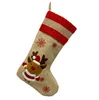 Da Grande meias do Natal US lona de serapilheira de Santa do boneco de neve da rena Cuff Family Pack do presente Meias sacos para Xmas Party Decor 18.8inch