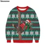 3D drôle moche pull de noël hommes femmes imprimé automne hiver à manches longues col rond noël sweat pull pulls de noël