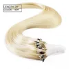 200g/lot Micro Ring Loop Human Hair Extensions Brazilian straight 200strands #1 #1B Black 4# brown #27 #60 #613 blonde, Free shipping