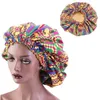 Neue Extra Große Satin Gefüttert Bonnets Frauen Afrikanische Muster Drucken Stoff Ankara Bonnets Nacht Schlaf Hut Damen Turban Großhandel