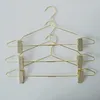 50PCS Nordic Style Rose Gold Metal Pants Kjol Släck Hängare med Clips Hängare Rack Klädaffär Garderob Arrangör # 39107