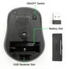 Ratos USB Wireless Mouse Gaming 2000dpi Computador óptico ajustável de 2,4 GHz para laptop PC1