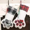 Kerst Sokken Kerst Hond Plaid Poot Kous Sneeuwvlok Printting Hangende Hanger Open Haard Kerstboom Kerst Decoratie LSK1059