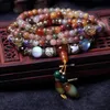 ST0200 Bracelet Mala en pierres précieuses Chakra naturelles 108 pour femmes, Bracelet bouddhiste tibétain fait à la main, perles Mala de haute qualité, bijoux