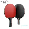 Whole-huieson 2pcs yükseltilmiş 5 yıldızlı karbon masa tenis raket seti hafif güçlü ping ping pong kürek yarasa iyi kontrol 263b