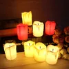 12 Parça LED Elektrikli Pil Powered Tealight Mumlar Sıcak Beyaz Yılbaşı Düğün için Flickering Siyah Fitil