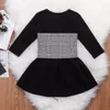 2 Sztuk Moda Dzieci Baby Girls Sukienka Ubrania Zestaw 2020 Nowy List Druku Długie Rękaw Sukienka Lace Up Waistband Stroje Ubrania 1-6t