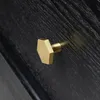 Modern Hexagon Brass Kitchen Cabinet Knobs and Pulls Gold Drawer Dresser Knob Furniture Cupboard Door Handles