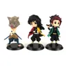 6pcs / set nezuko tanjirou zenitsu giyuu inosuke q ver.Action Figure Anime Kimetsu no Yaiba Figurine Toy9845576