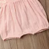 Baby Designer Kleding Kanten Meisje Romper Strik Hoofdband 2 Stuks Sets Mouwloze Baby Jumpsuits Effen Kinderen Speelpakje Zomer Baby Clot9703728