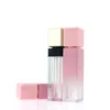 10ML Gradient Pink Lip Gloss Tubes Mini Refillable Square Lip Glaze Empty Bottles Cosmetic Containers WB2594