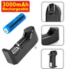 1x şarj edilebilir 18650 Pil 3000mAh 3.7V BRC LI-ION FLANLIGHT Torch Lazer + 1x Akıllı Şarj Cihazı