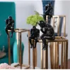 Thinker Rodin Sculpture Gold Stainless Steel Frame Desktop Decoration Modern Elegant Soft-fitting Home Decor Figure Adornment
