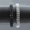 Pulseira de corrente gelada para homens, hip hop, diamante, tênis, joias, banhado a ouro, fileira dupla, pulseira de strass 2765619