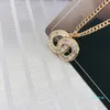 Hot Sale Brass Classic Halsband Fransk Couture CZ Cubic Zirconia Letter Pendant Halsband Mode Kvinnors tröja kedja