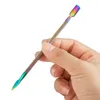 Beste Cool Rainbow Shovel Scoop Lepel Draagbare Mes Wax Poeder Pil Kruid Smoking Titanium Tip Olie Rigs Straw Hookah Pruik Wag Bong DHL