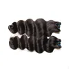 한 기증자에서 최고 등급 처리되지 않은 버진 헤어 브라질 레미 인간의 머리 확장 번들 위브 3PCS 300g 천연 블랙 브라운 컬러 컷